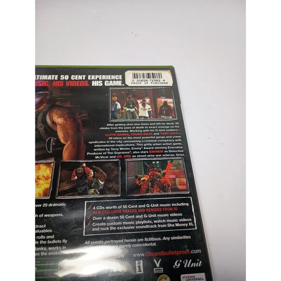 50 Cent Bulletproof Original Xbox CIB Complete Box Rare Black Label Video Game - Picture 4 of 14